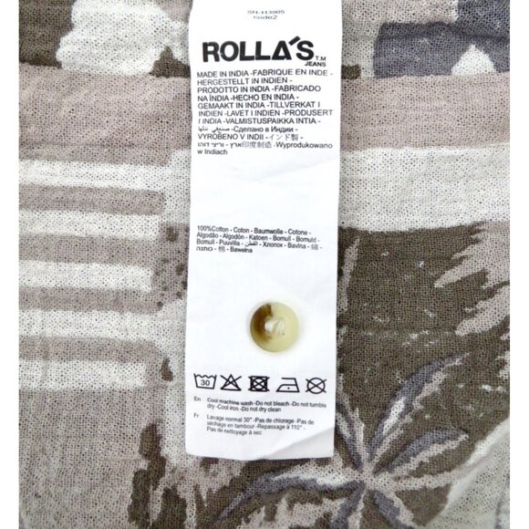NEW! Rollas Bowler Paradise Button Front Shirt Short Sleeve Tropical Taupe SZ M - Picture 9 of 9